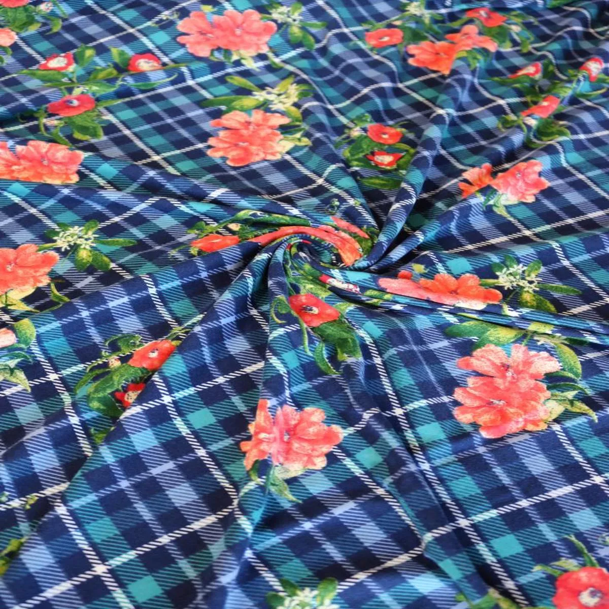 savannah-on-blue-green-plaid-double-brushed-poly Savannah on Blue/Green Plaid Double Brushed Poly