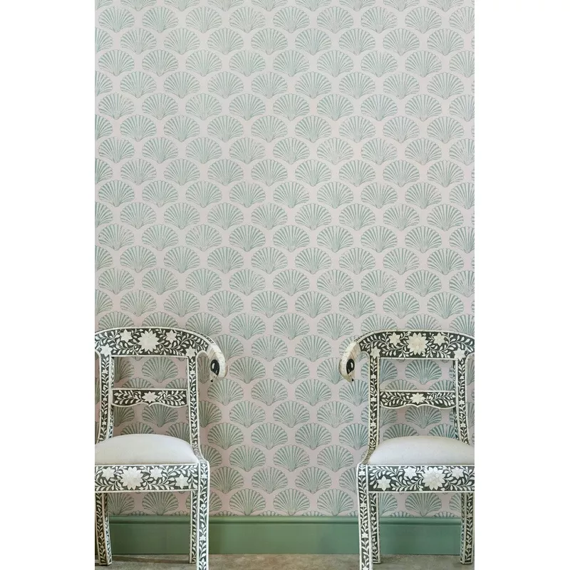 scallop-shell-plaster-green-wallcovering Scallop Shell – Plaster Green Wallcovering