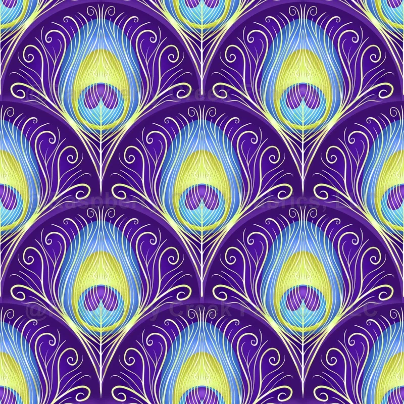 Scalloped Peacock Feather Purple – Medium