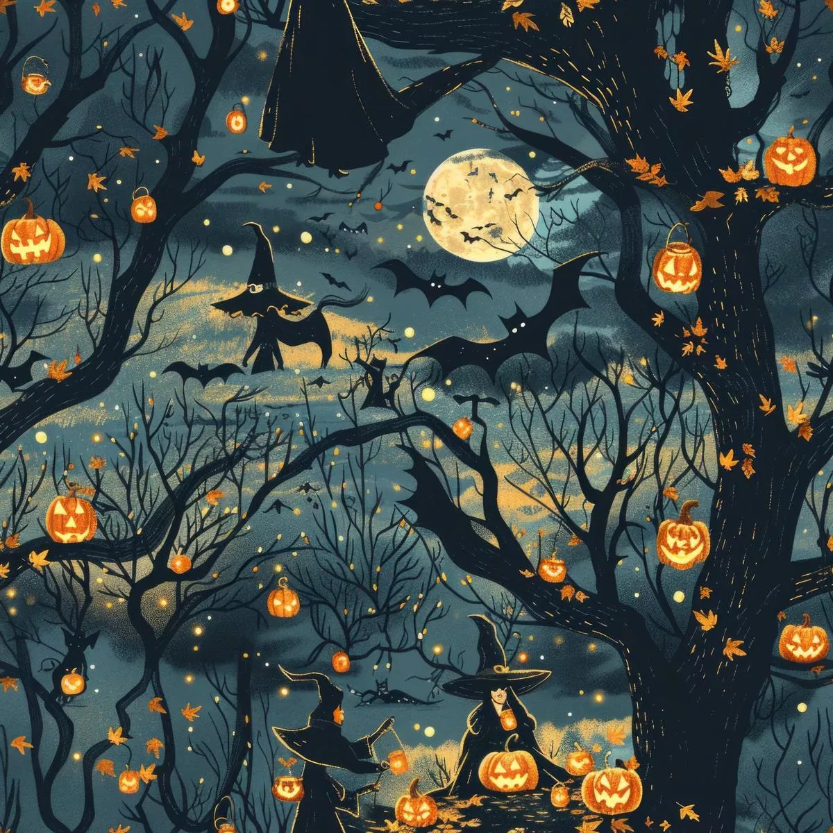 Scary Forest Pattern 10 Quilting Cotton Fabric