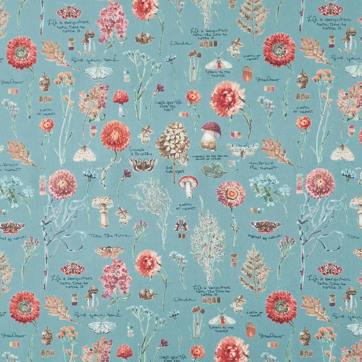 season-s-study-floral-foliage-teal-yardage Season’s Study – Floral and Foliage Teal Yardage