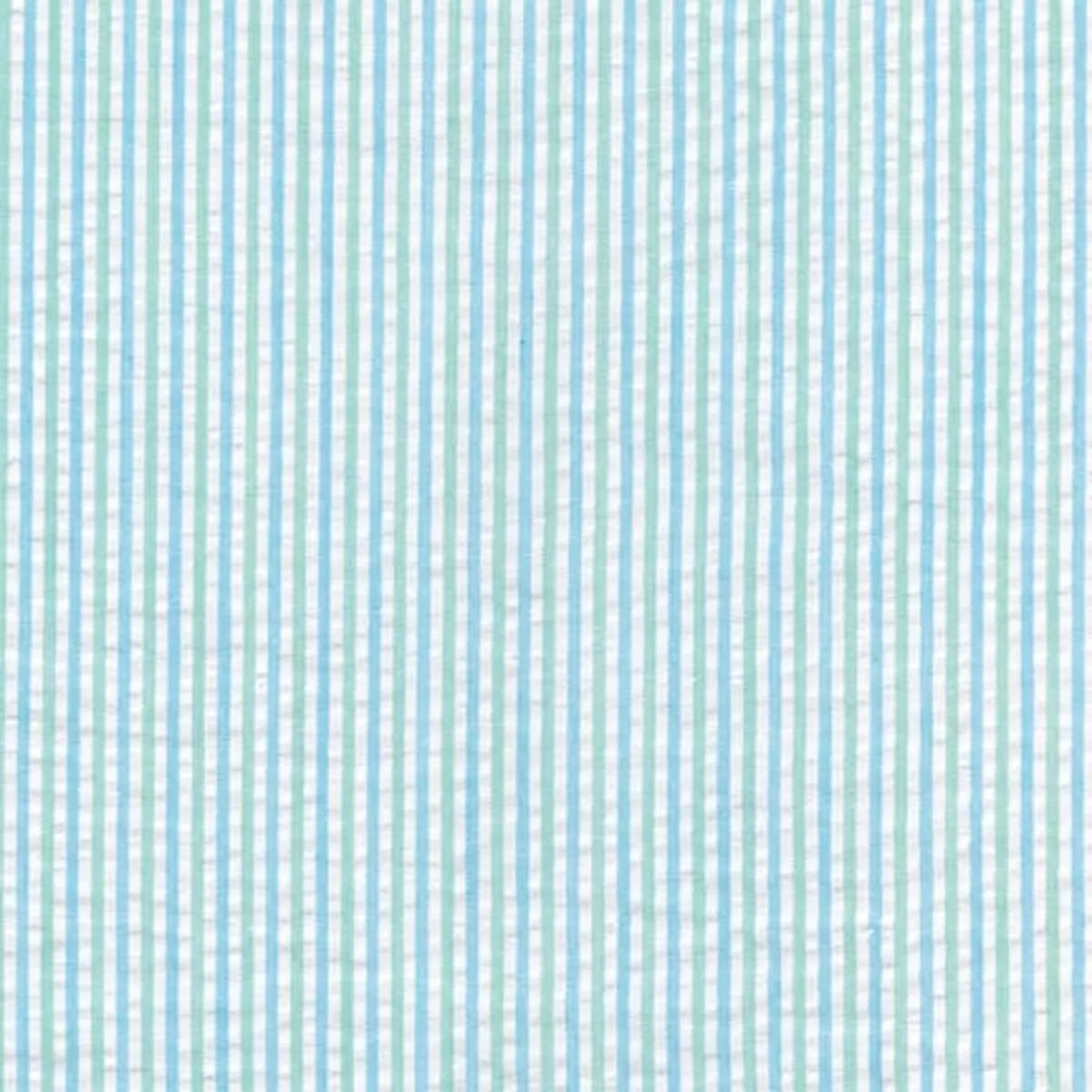 Seersucker Stripe Mint – Cotton & Polyester Blend Yardage – 56″ Width