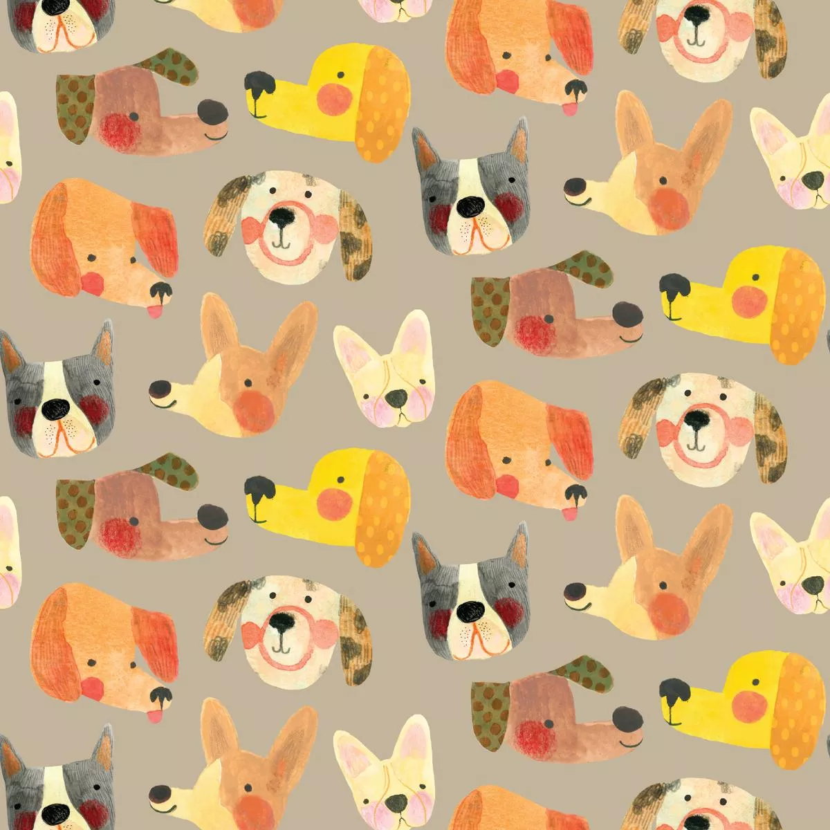 shannon-snow-dog-faces-on-gray-fabric Shannon Snow Dog Faces on Gray Fabric