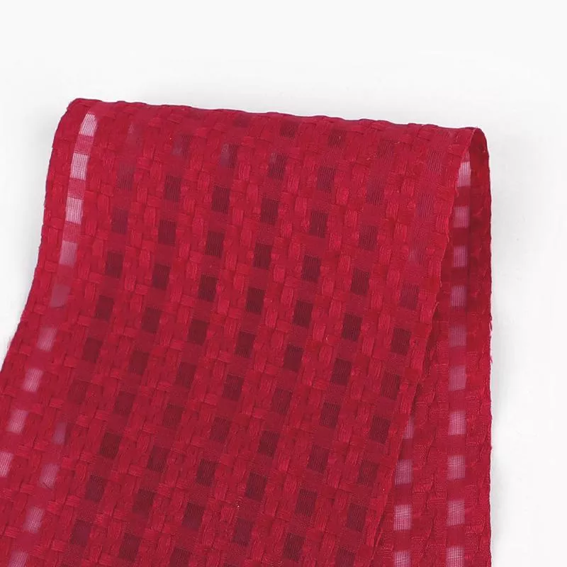 sheer-woven-grid-poly-nylon-raspberry-red Sheer Woven Grid Poly/Nylon – Raspberry Red