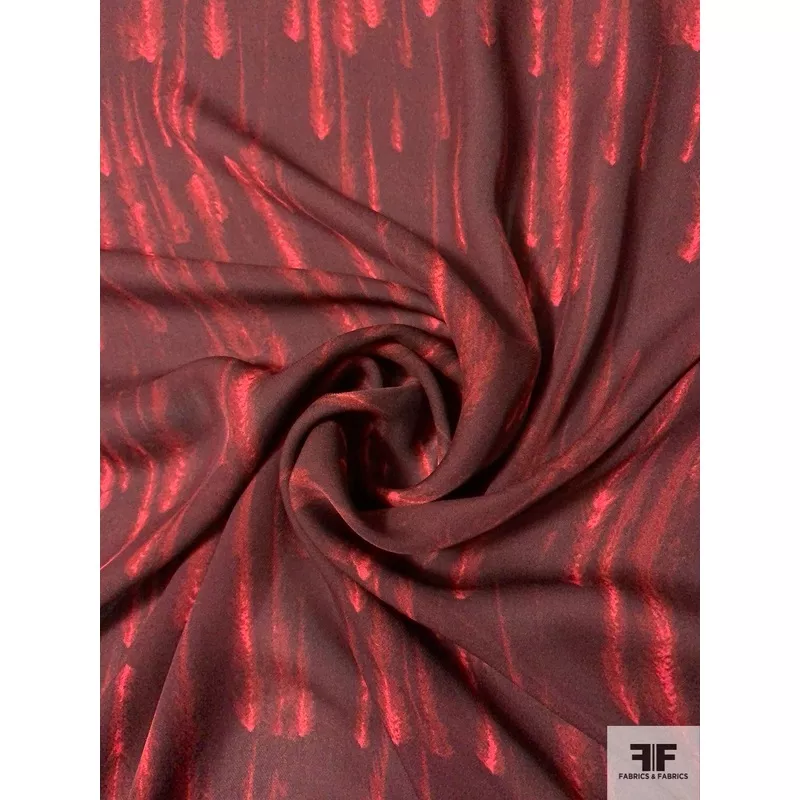 Shooting Stars Printed Silk Georgette – Maroon / Red