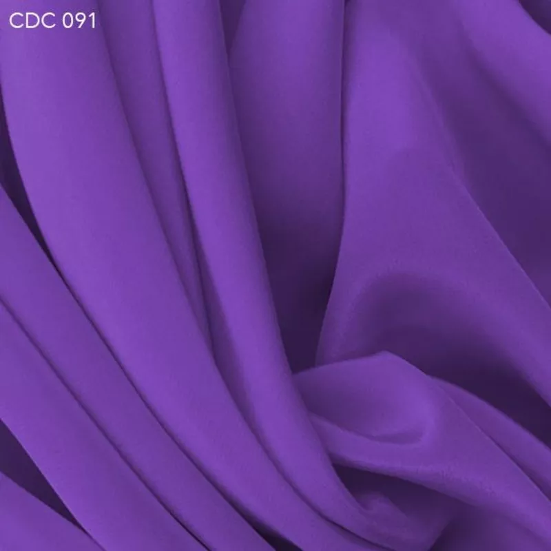 Silk Crepe de Chine – Purple Flower