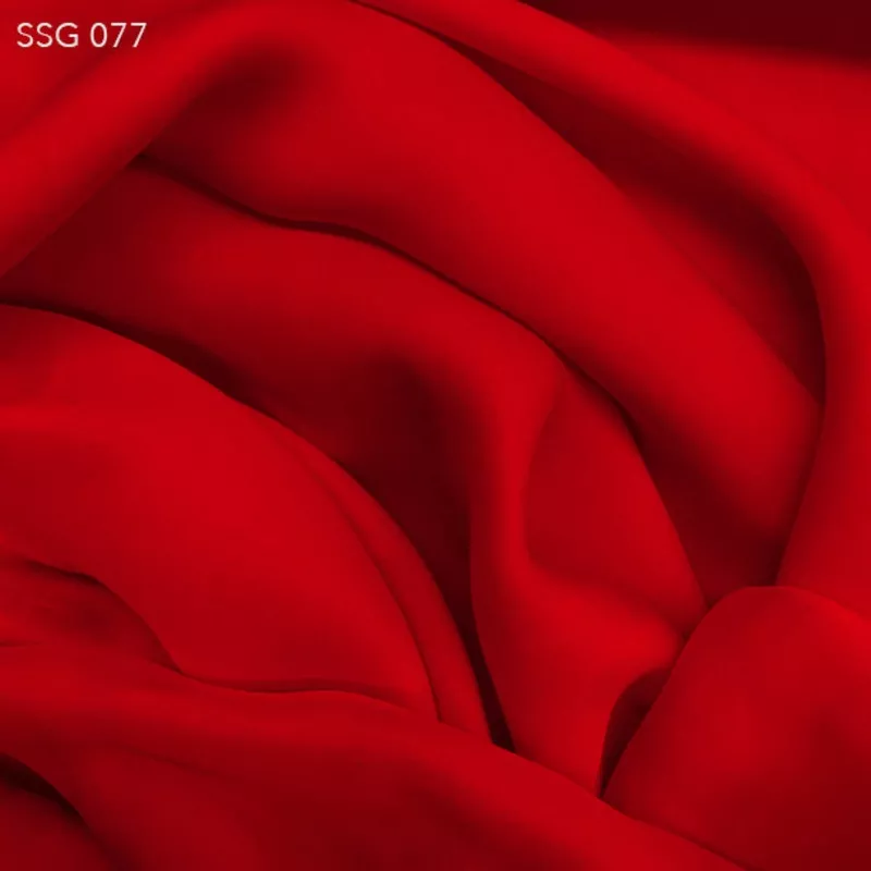 Silk Georgette – Lipstick Red
