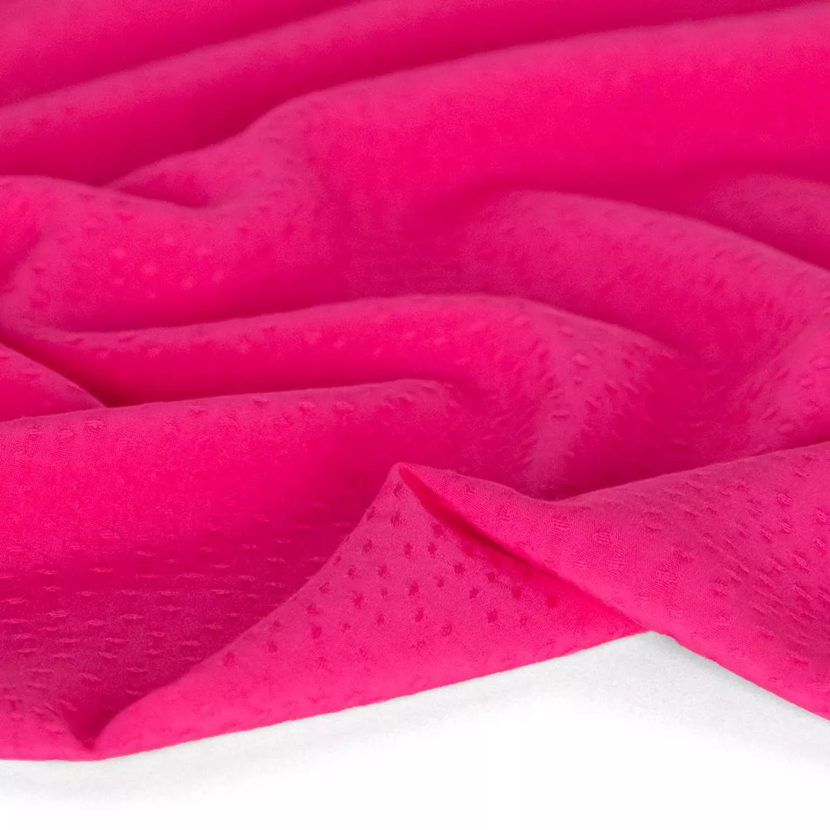 Silky Dotted Viscose Dobby – Electric Pink