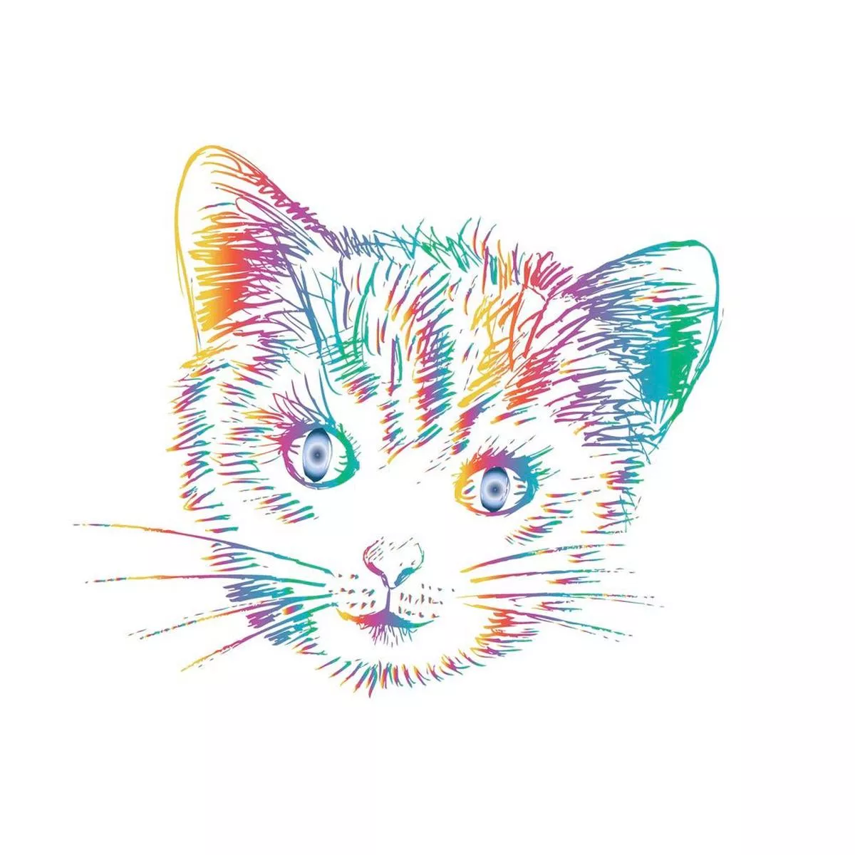 sketched-cat-head-fabric-panel Sketched Cat Head Fabric Panel