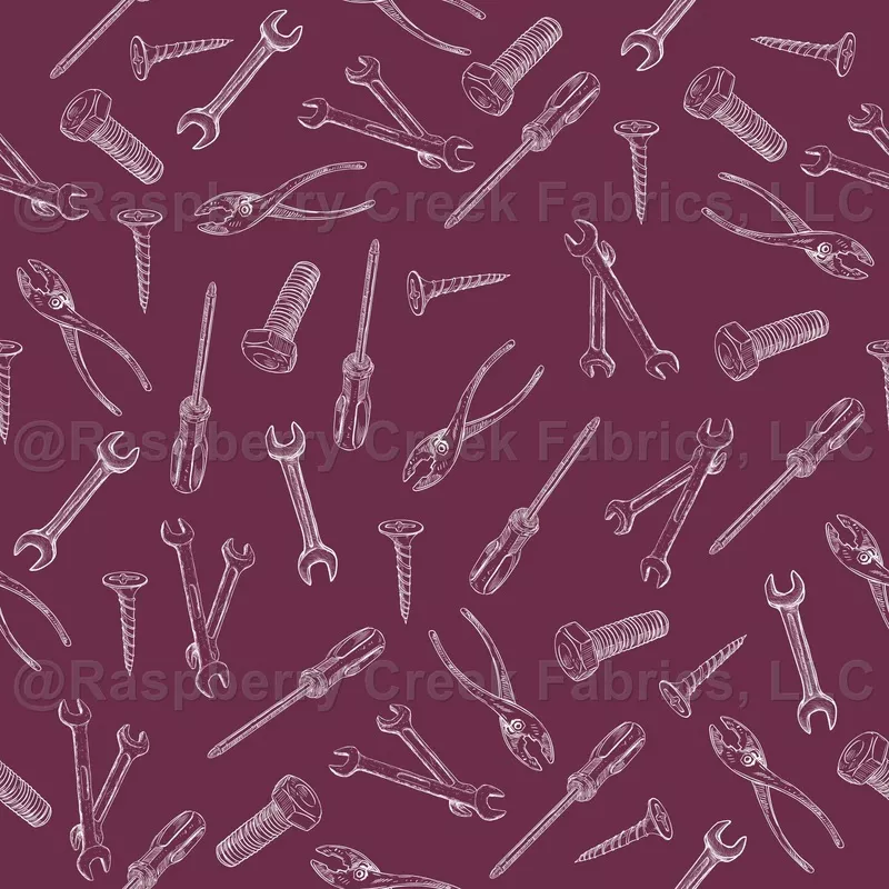 Sketched Tools on Wine Purple – small