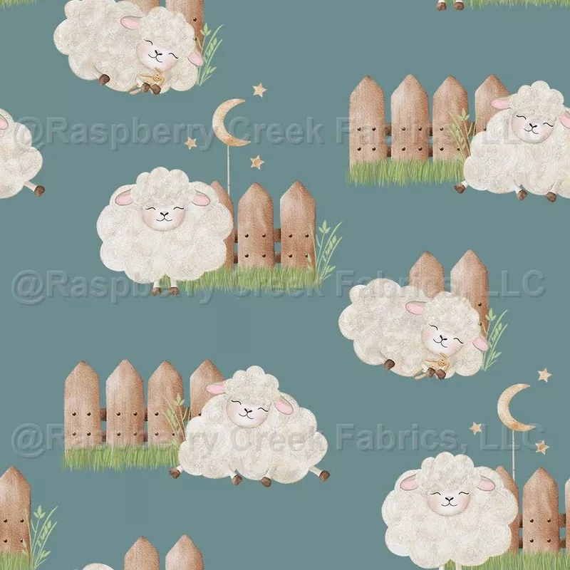 Sleepy Sheep in Teal – Counting Sheep Collection