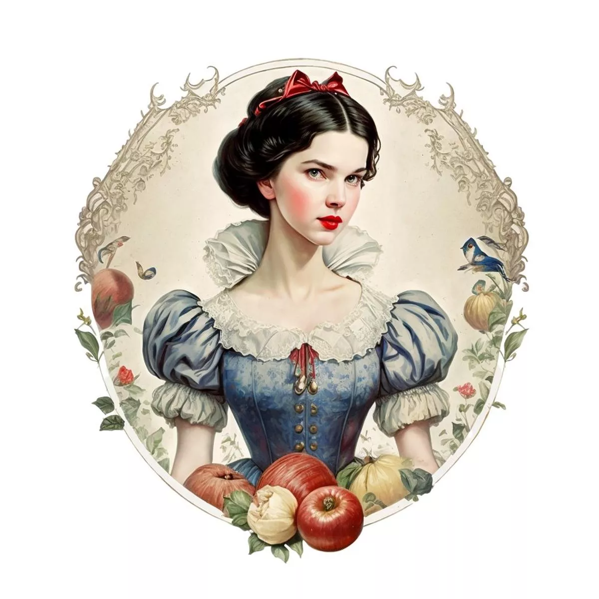 snow-white-portrait-3-fabric-panel Snow White Portrait 3 Fabric Panel