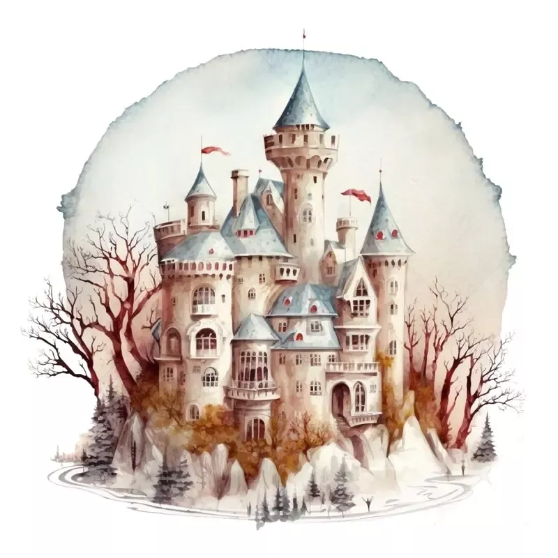 snow-whites-castle-1-fabric-panel Snow Whites Castle #1 Fabric Panel