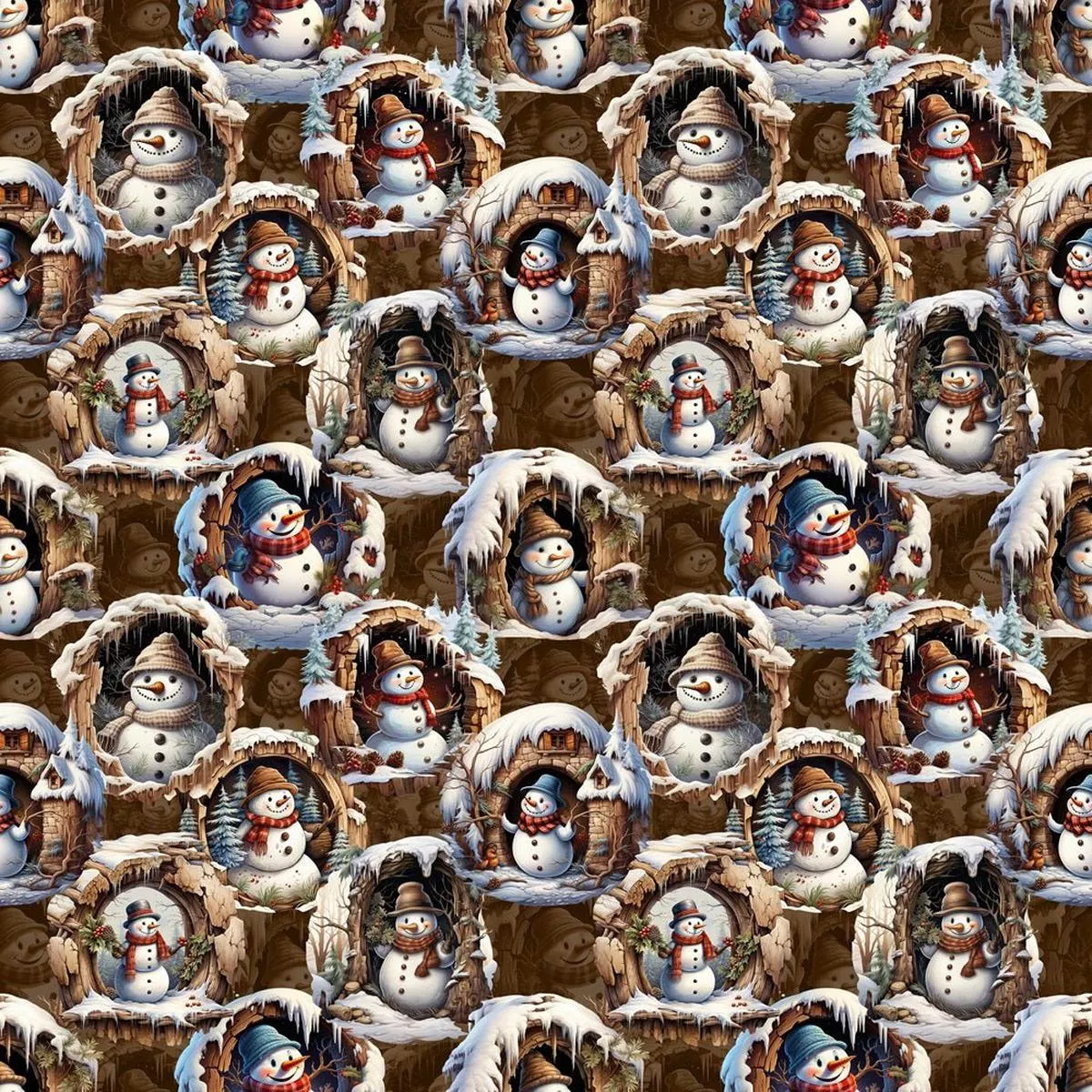 snowmen-in-doorframe-fabric Snowmen In Doorframe Fabric