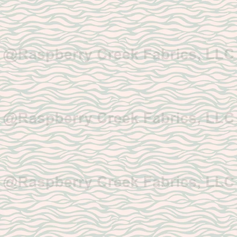 Soft Cream Abstract Waves on Pale Blue