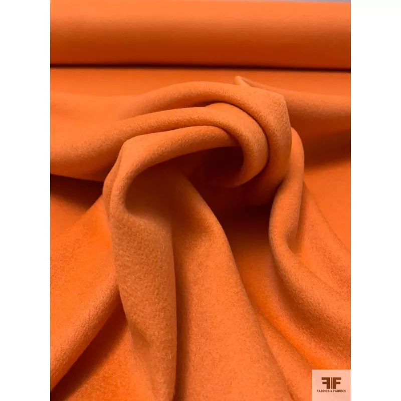 Solid Wool Angora Coating – Pumpkin Orange