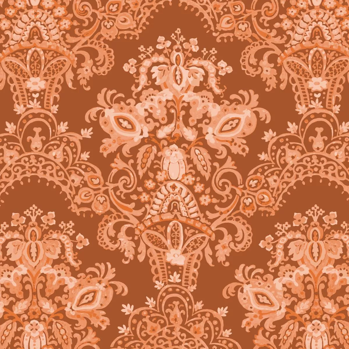 Solstice Garden on Brown Fabric