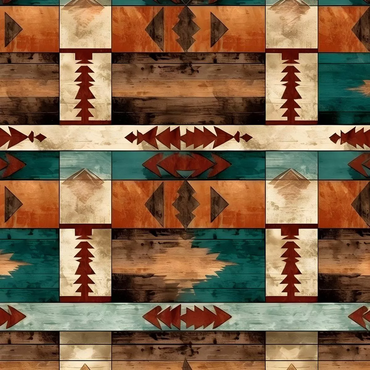 southwestern-wood-planks-pattern-3-fabric Southwestern Wood Planks Pattern #3 Fabric