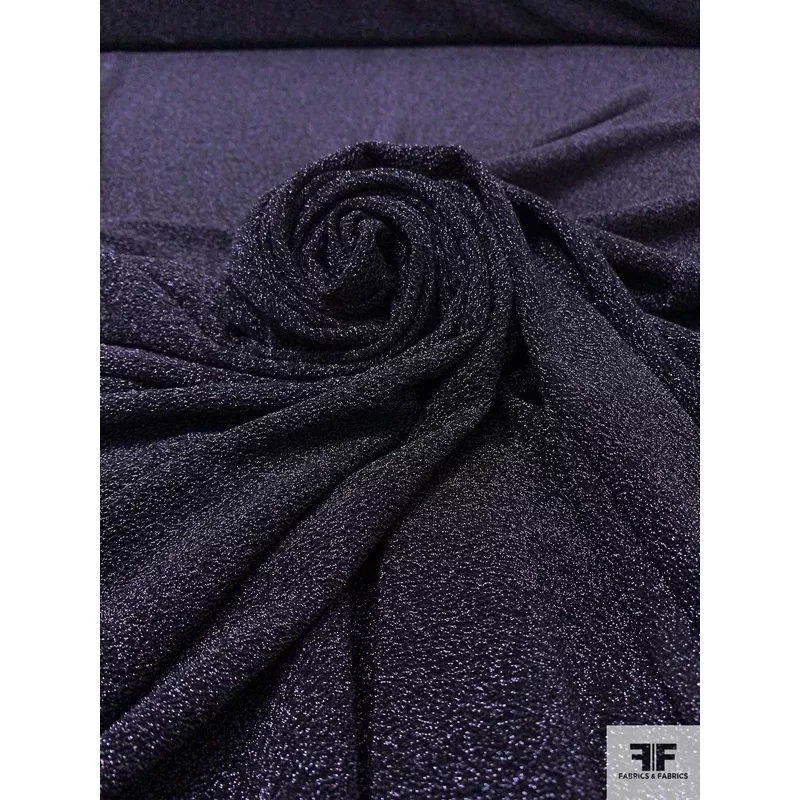 Sparkly Stretch Lam Kint – Metallic Purple / Black