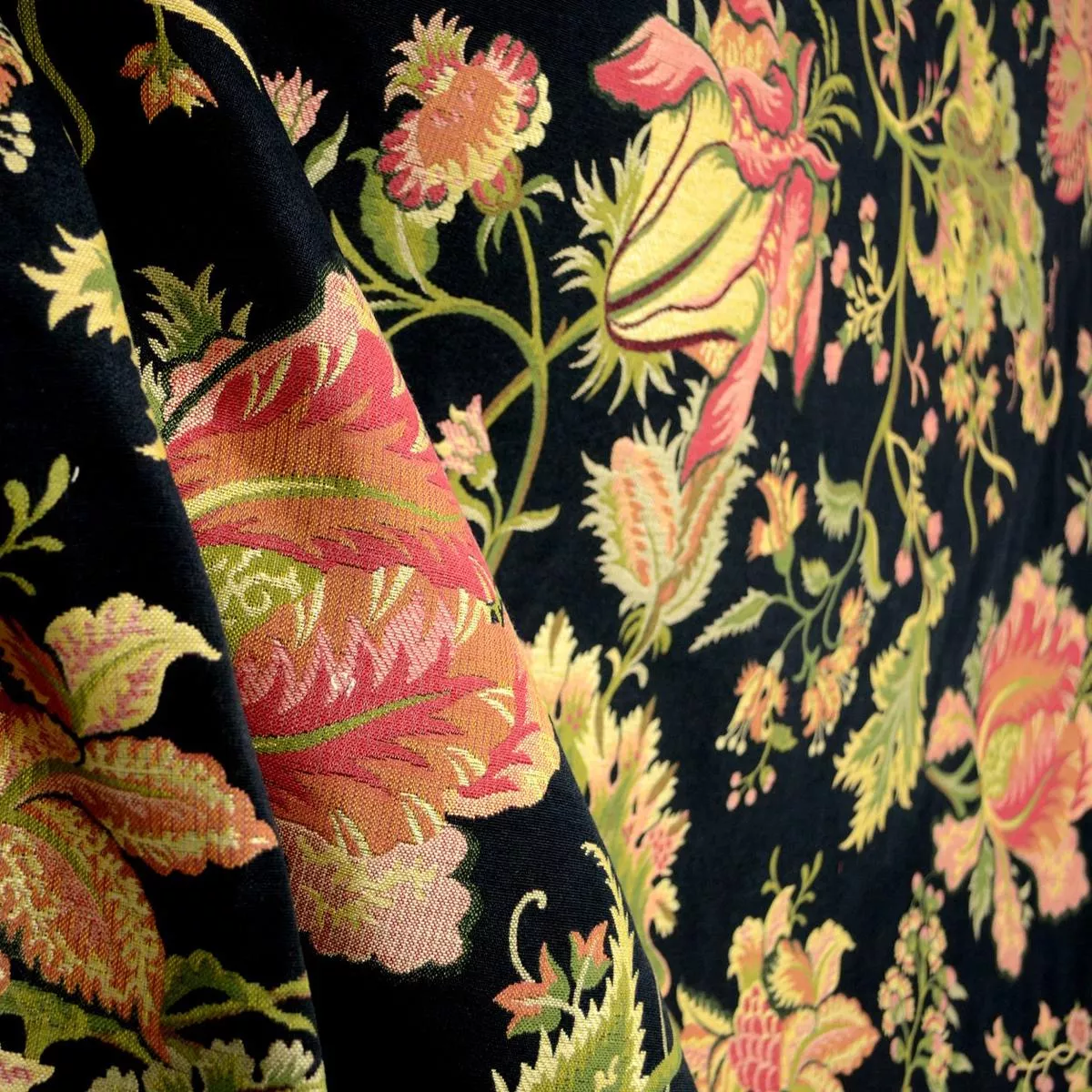 spencer-black-floral-upholstery-fabric Spencer Black Floral Upholstery Fabric