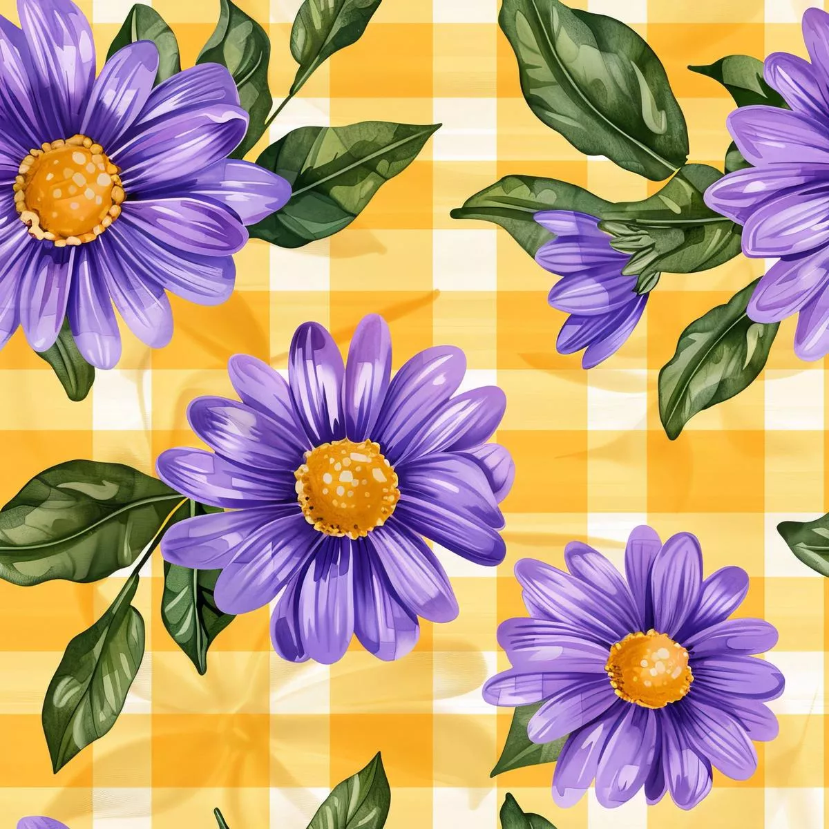 Spring Floral Plaid Pattern 13 Quilting Cotton Fabric