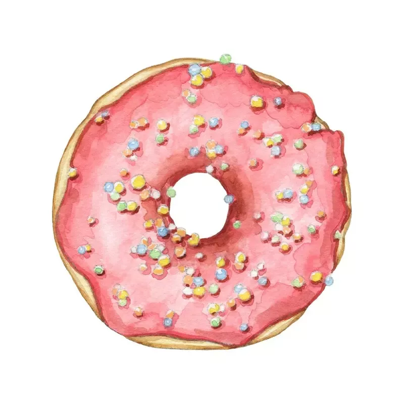 sprinkled-doughnut-fabric-panel-red-pink Sprinkled Doughnut Fabric Panel – Red/Pink