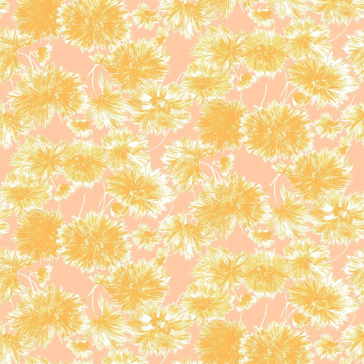sprout-parade-on-orange-peach-fabric Sprout Parade on Orange & Peach Fabric