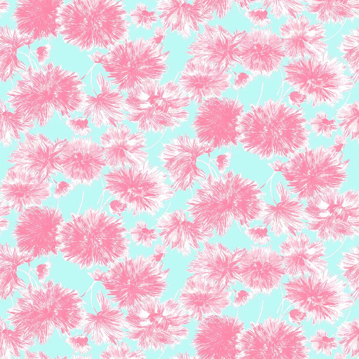 sprout-parade-on-pink-light-blue-fabric Sprout Parade on Pink & Light Blue Fabric