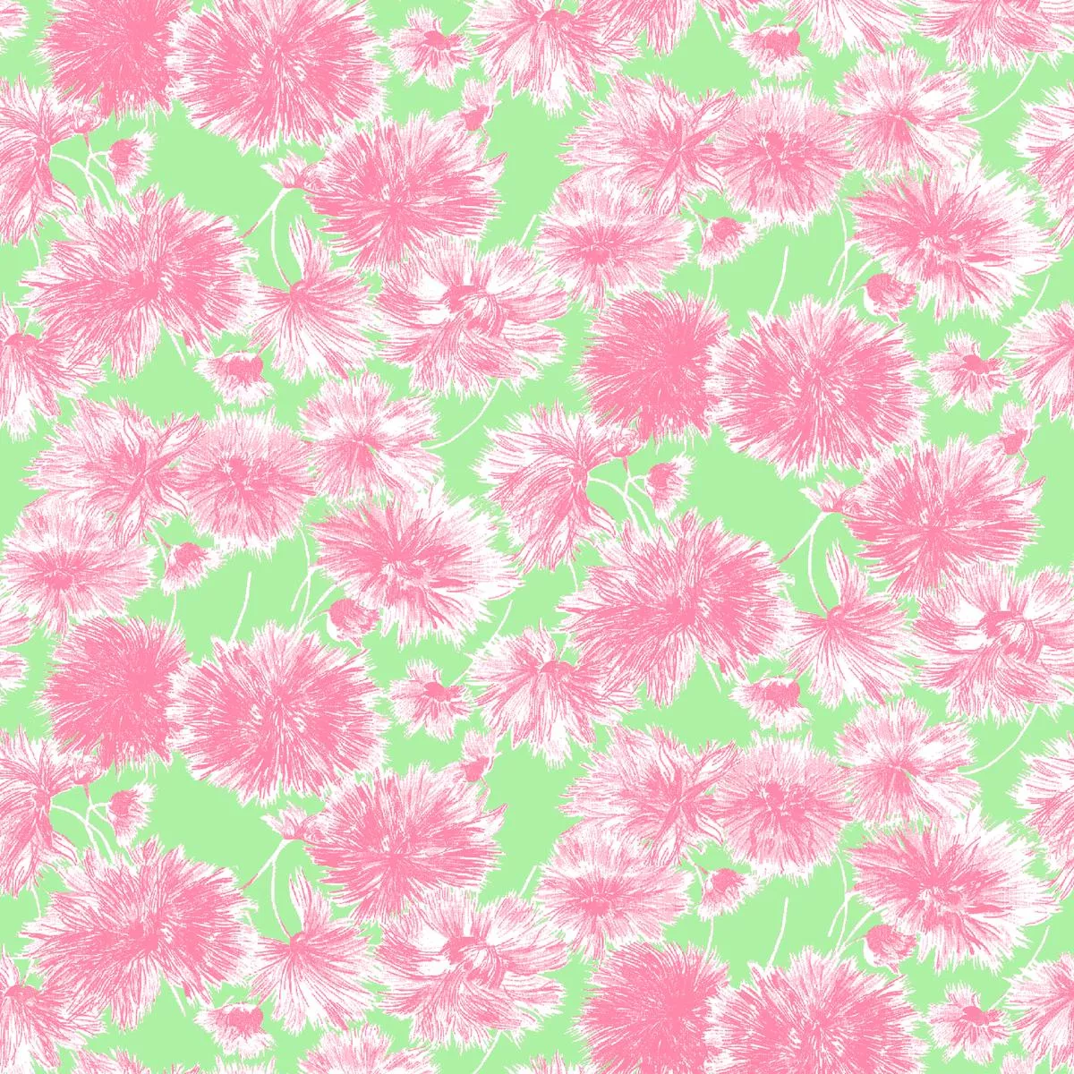sprout-parade-on-pink-lime-green-fabric Sprout Parade on Pink & Lime Green Fabric