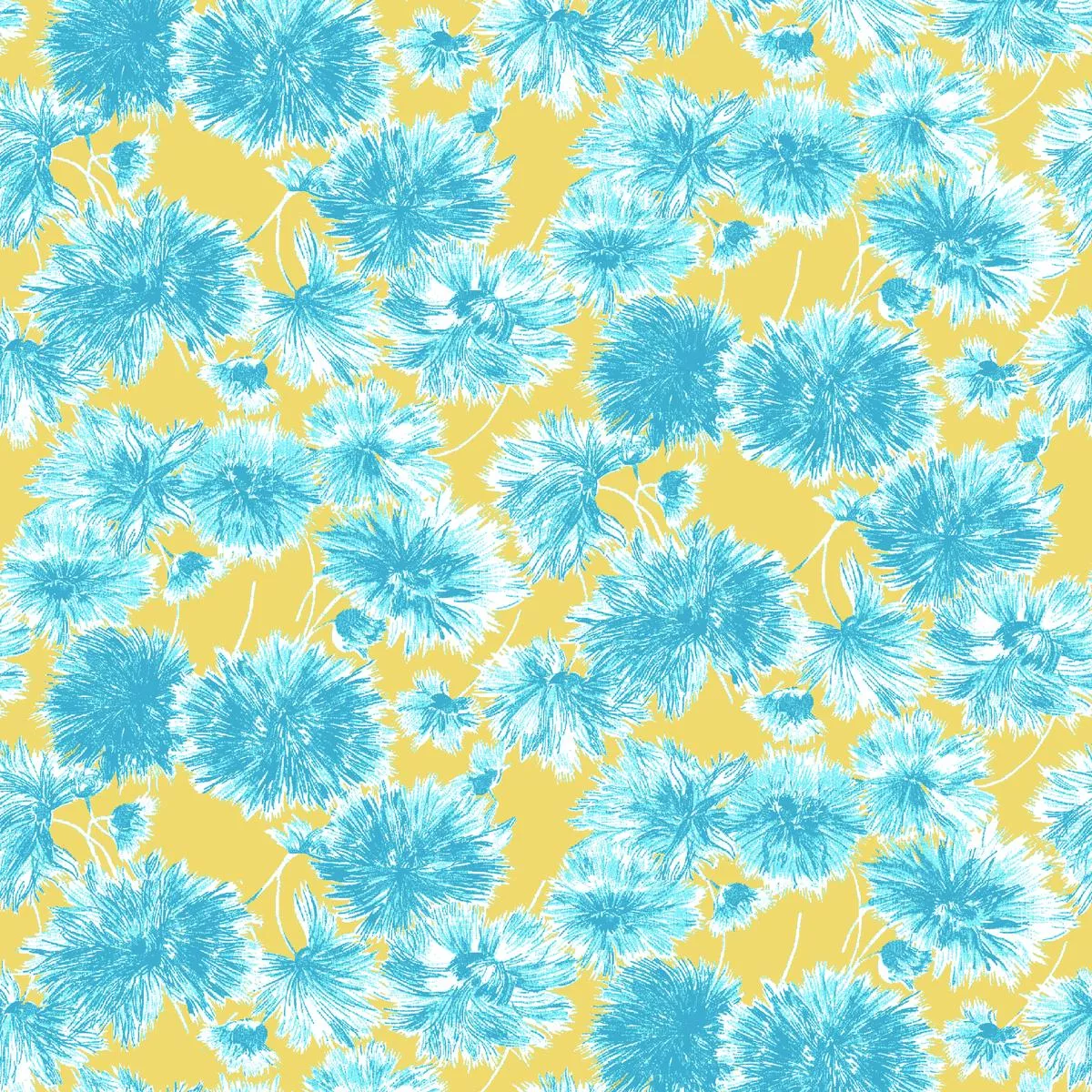 sprout-parade-on-turquoise-gold-fabric Sprout Parade on Turquoise & Gold Fabric