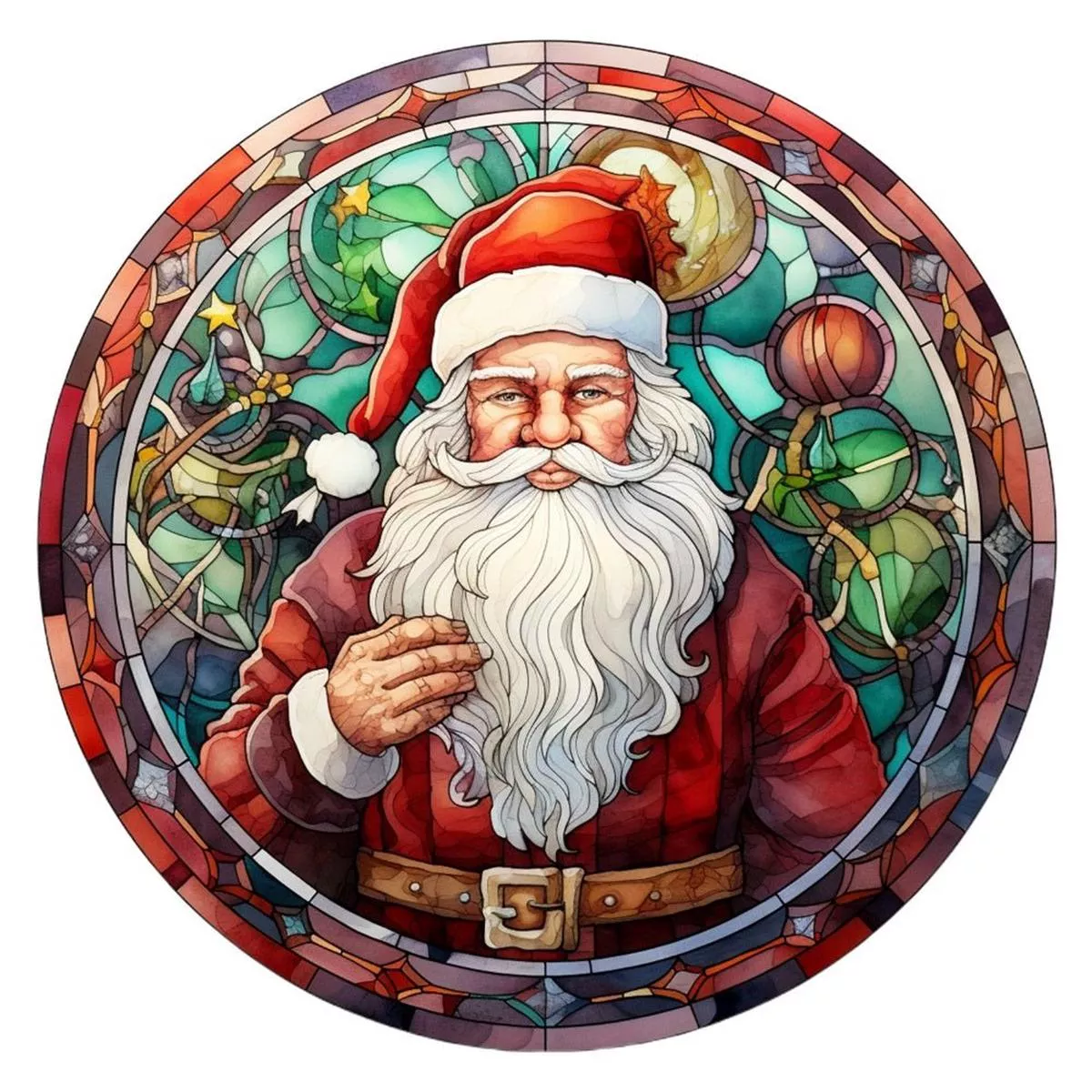stained-glass-saint-nicholas-fabric-panel Stained Glass Saint Nicholas Fabric Panel