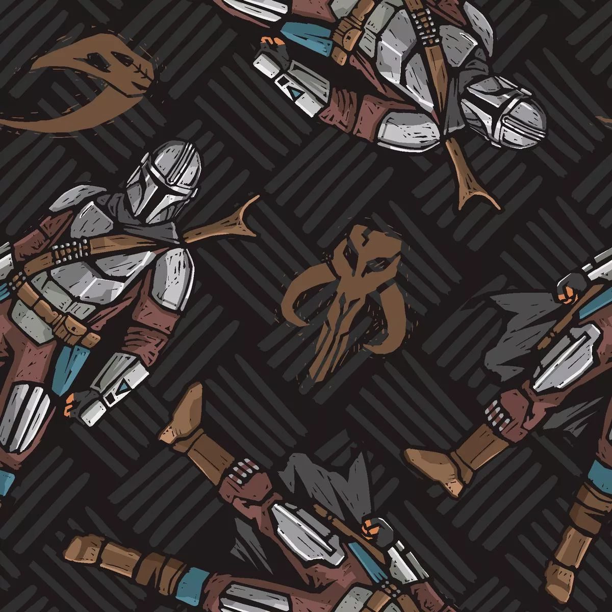 star-wars-mandalorian-armor-toss-on-black-fabric STAR WARS The Mandalorian Armor Toss on Black Fabric