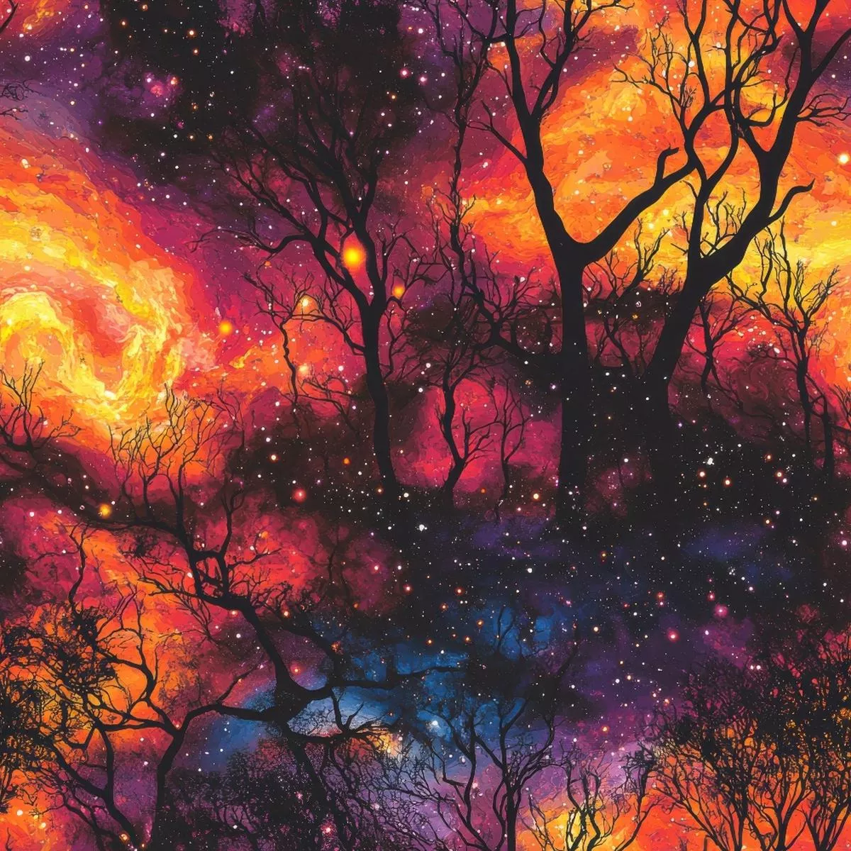 Starry Night Sky Pattern 13 Quilting Cotton Fabric