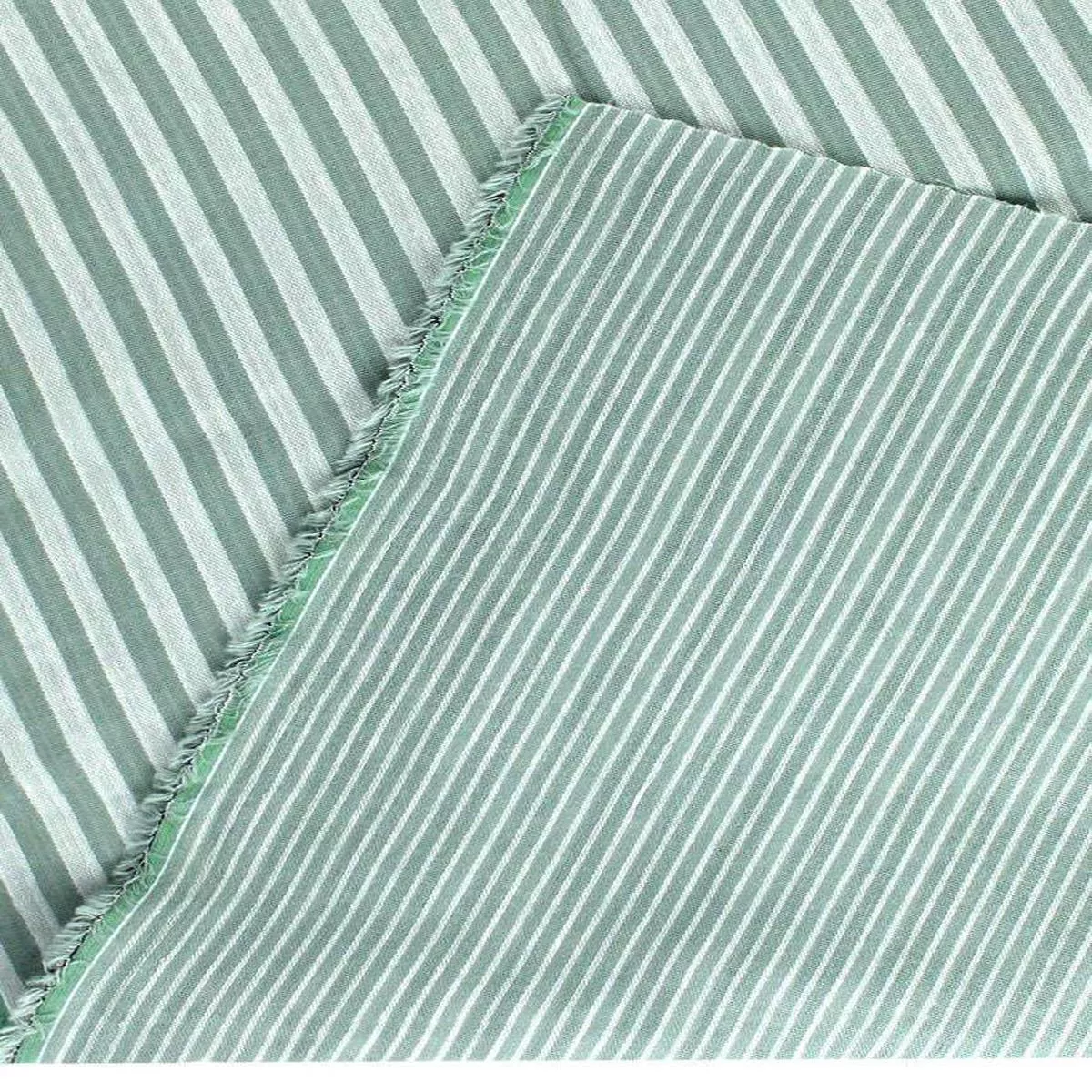 Stripe 2-Ply Gauze Sage / White