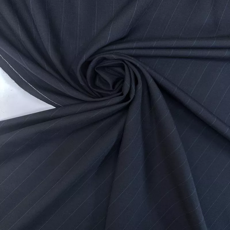 striped-blue-black-wool-polyester-woven Striped Blue-Black Wool Polyester Woven
