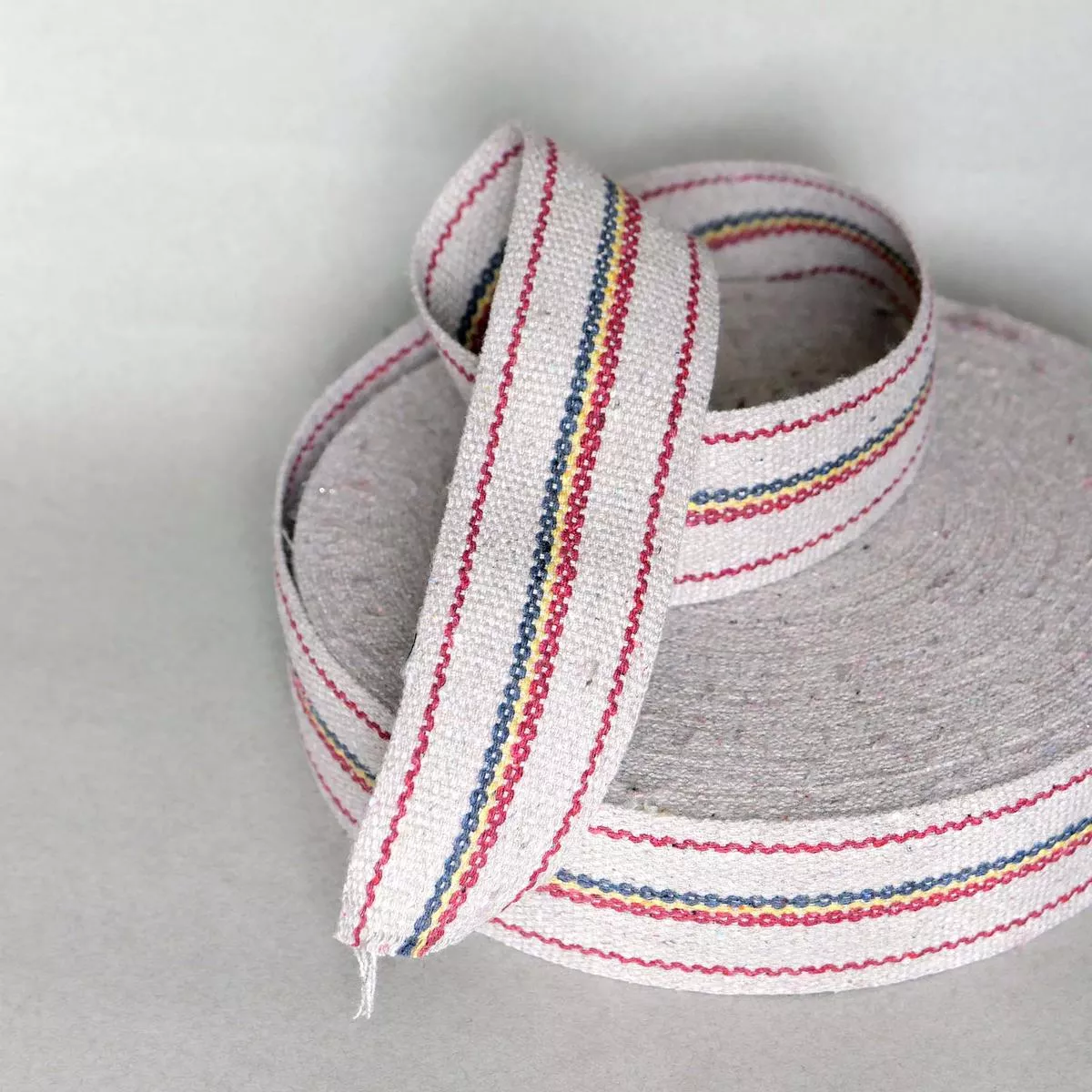 Striped Cotton Webbing Natural