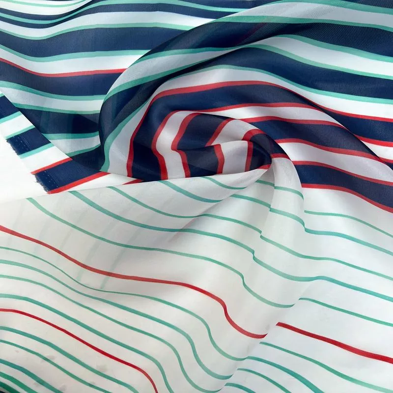 striped-polyamid-chiffon-fabric Striped Polyamid Chiffon Fabric