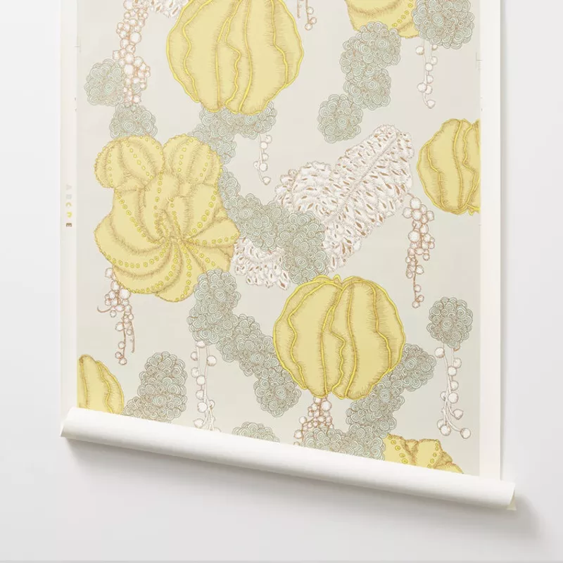 succulent-yellow-wallcovering Succulent – Yellow Wallcovering