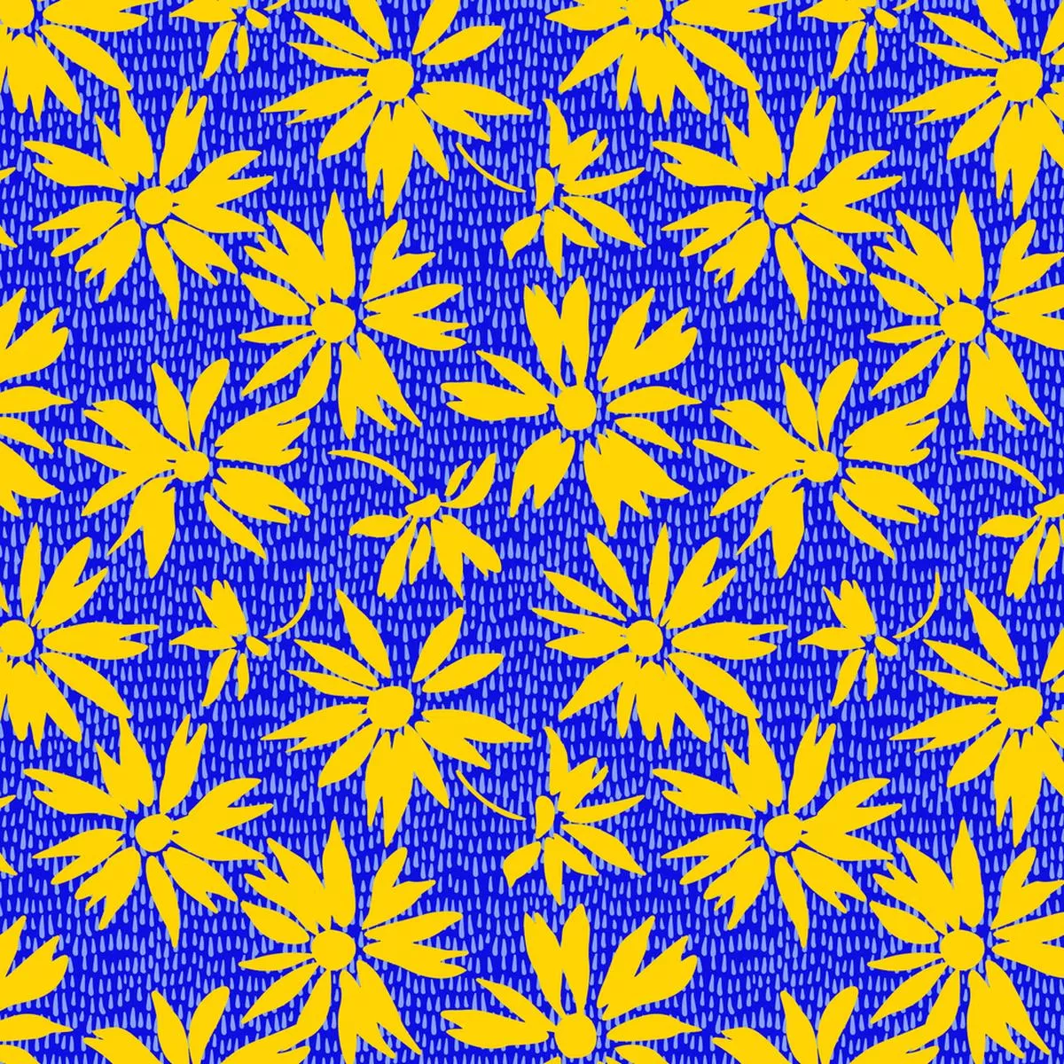 summer-daisies-fabric-blueyellow Summer Daisies Fabric – BlueYellow