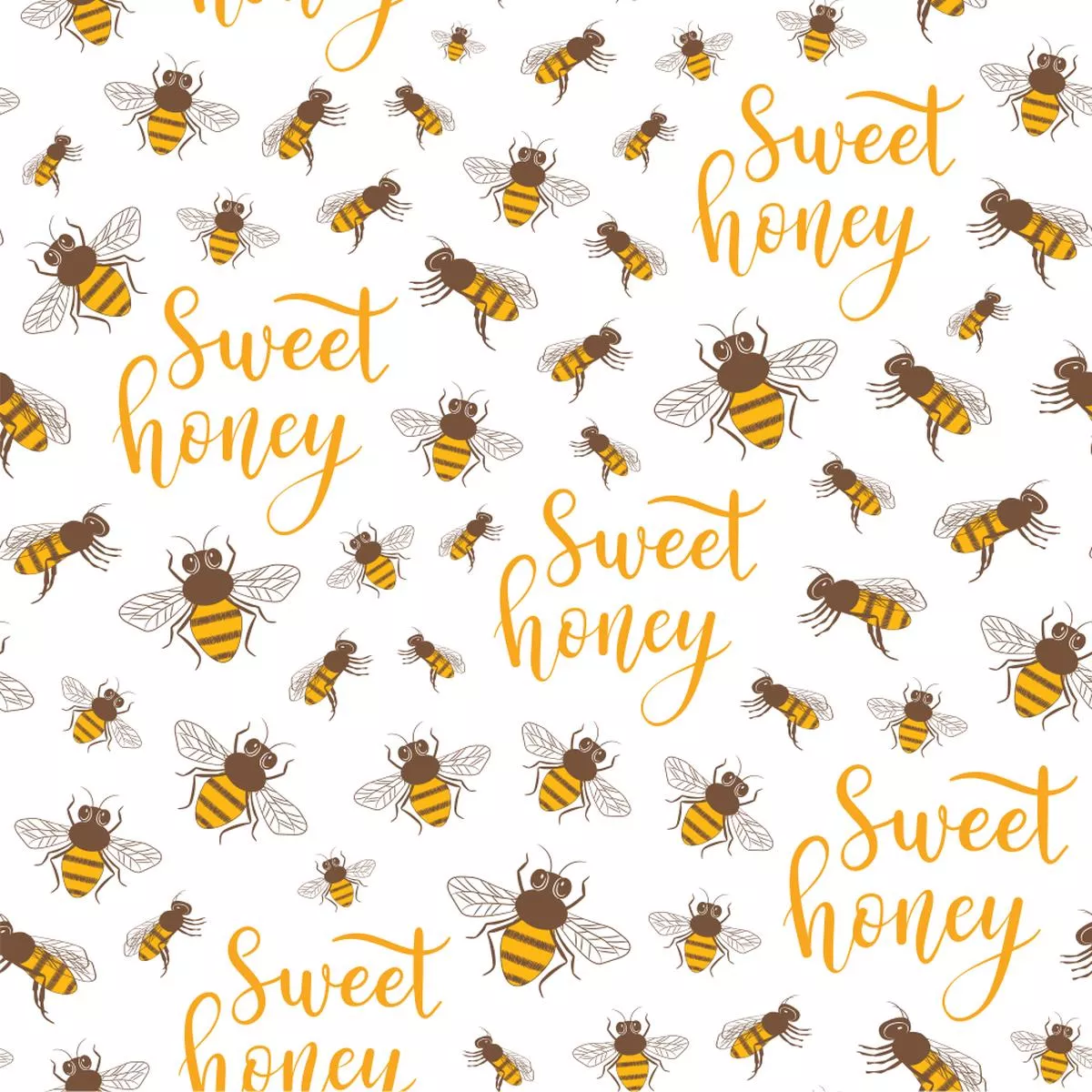 sunflowers-bees-font-fabric Sunflowers and Bees Font Fabric