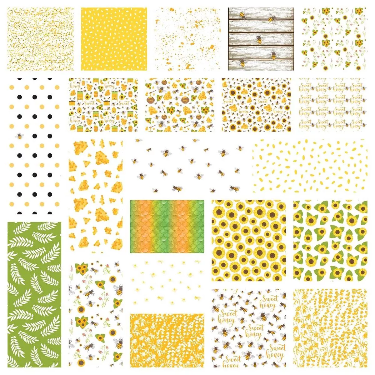 sunflowers-bees-layer-cake-22-pieces Sunflowers and Bees Layer Cake – 22 Pieces