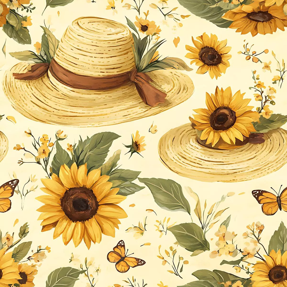 Sunhat Garden Pattern 11 Quilting Cotton Fabric