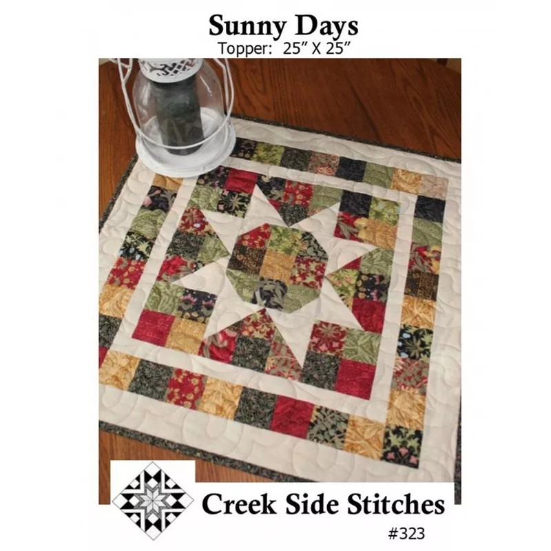 sunny-days-quilted-table-topper-printed-pattern-only-css323-by-creek-side-stitch Sunny Days Quilted Table Topper Printed Pattern only CSS323, by Creek Side Stitches, precut friendly