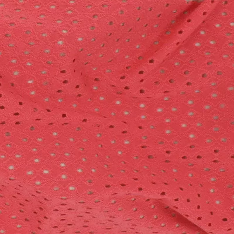 Sunset Eyelet Jersey Dark Coral