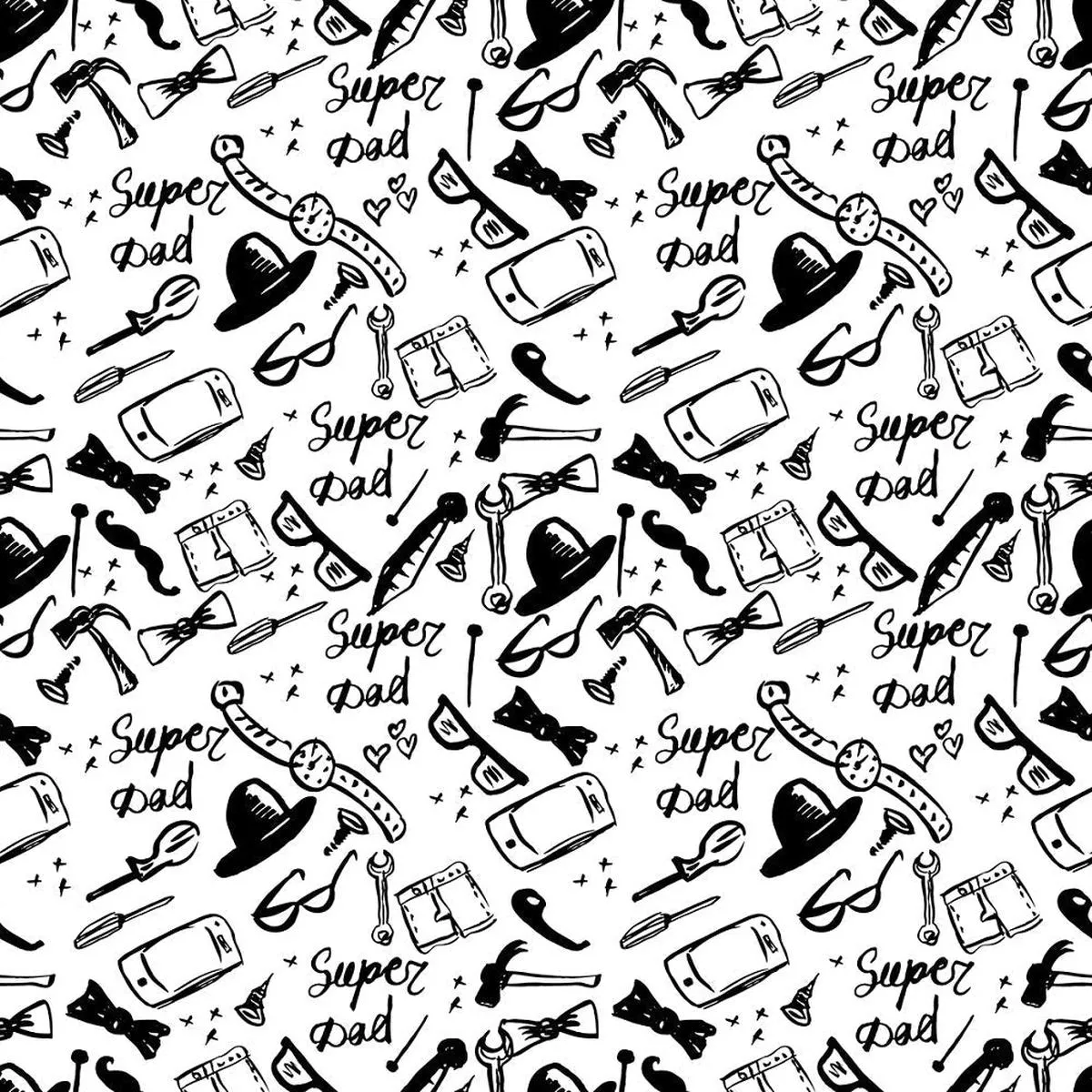 super-dad-elements-fabric-black-white Super Dad Elements Fabric – Black/White
