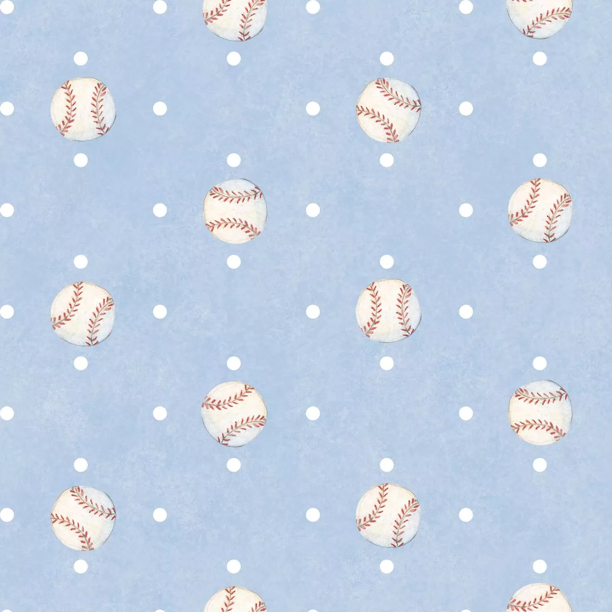 susan-winget-baseball-polka-dots-on-light-blue-fabric Susan Winget Baseball Polka Dots on Light Blue Fabric