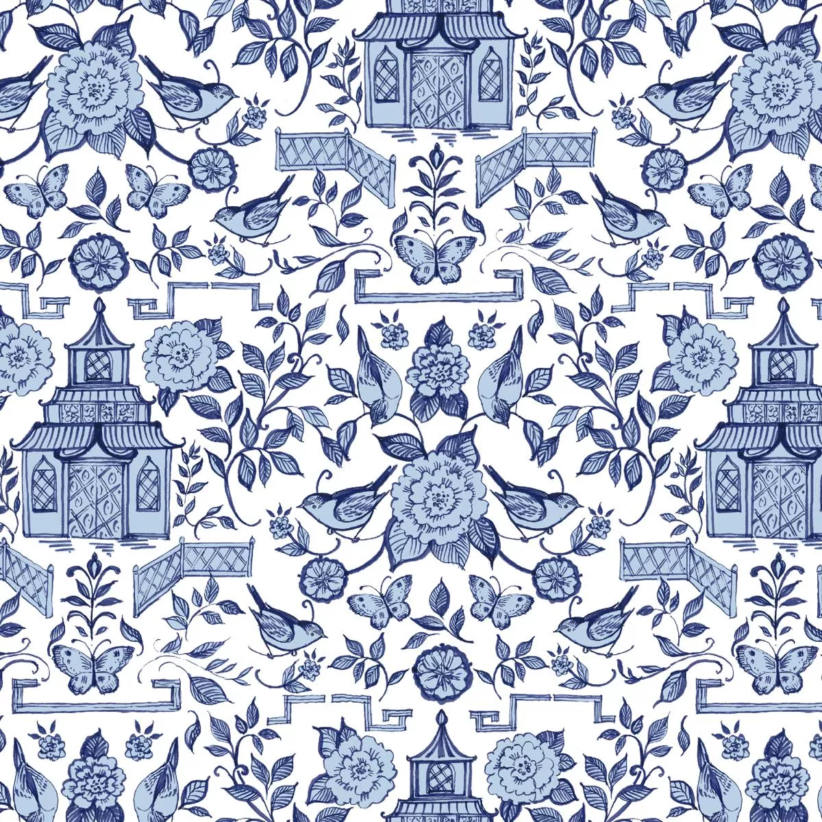 susan-winget-eastern-garden-white-blue-pagoda-fabric Susan Winget – Eastern Garden – White & Blue Pagoda Fabric