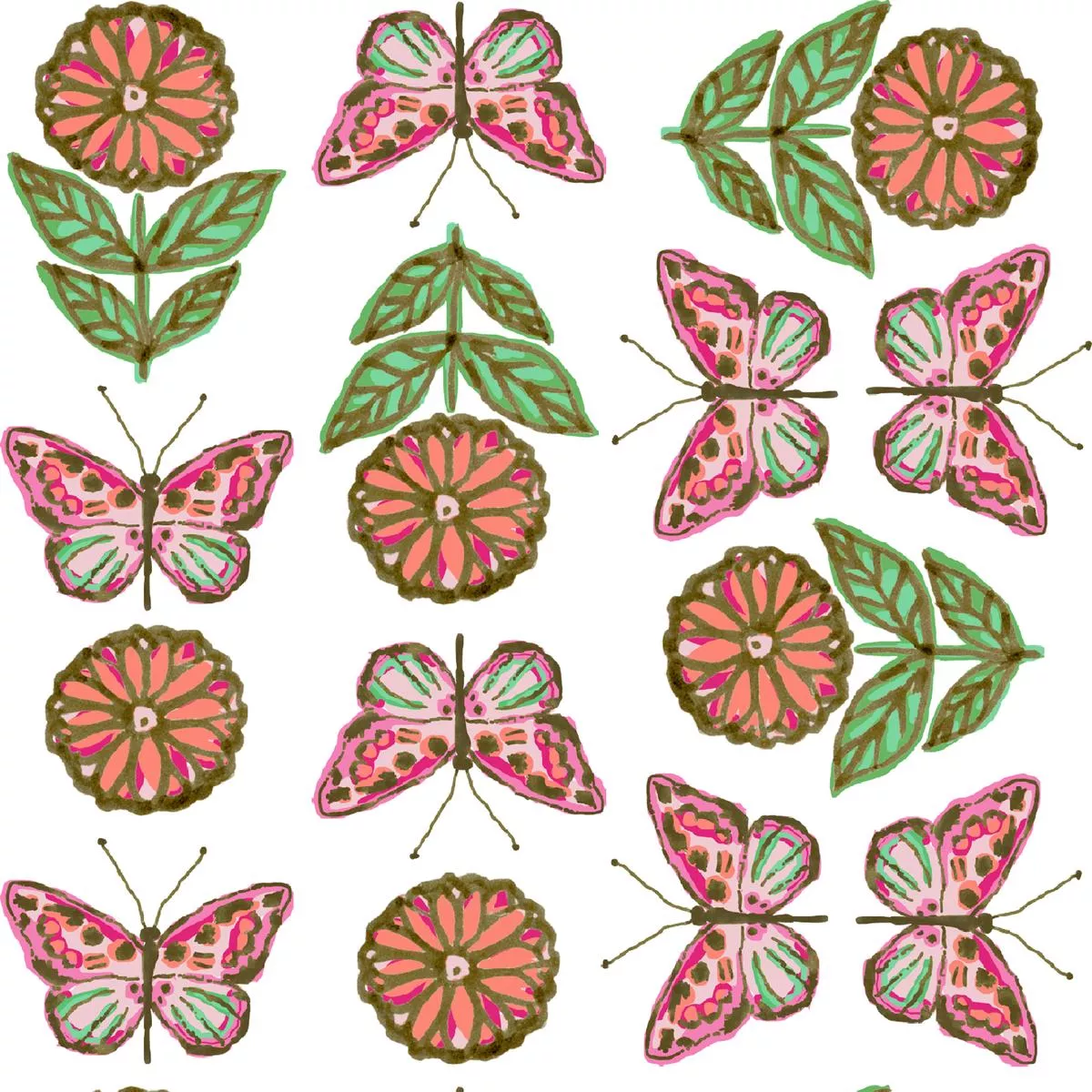 Susan Winget – Garden Flutter – Pink Butterfly Bloom Fabric