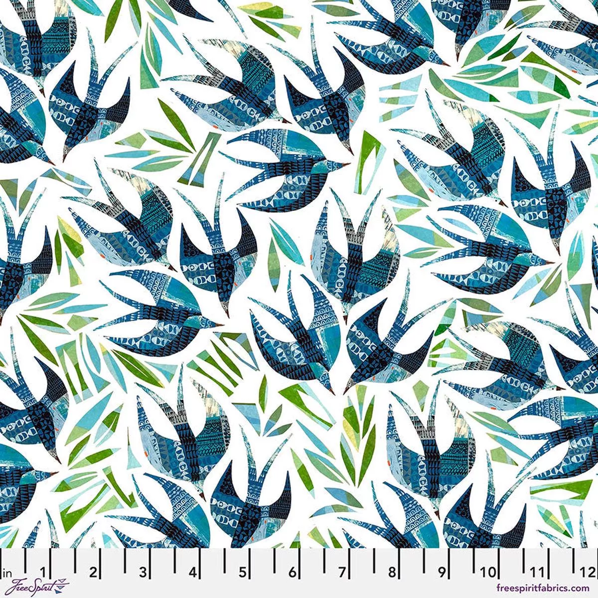 swallows-blue-cotton-44-45-fabric-per-yard Swallows Blue Cotton 44″/45″ Fabric Per Yard