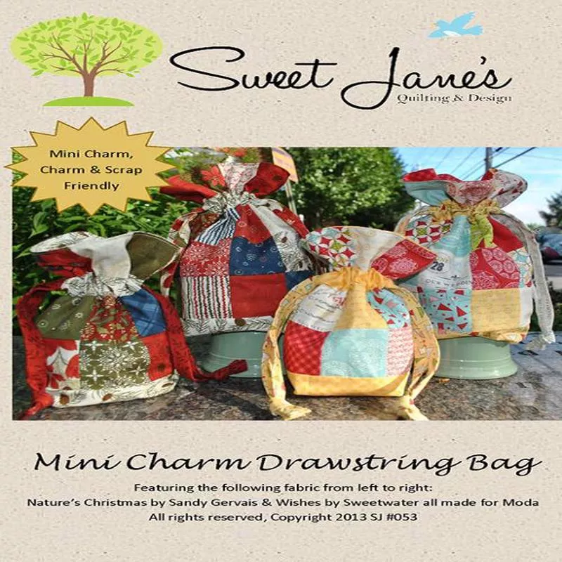Sweet Jane’s Mini Charm Drawstring Bag Pattern SJ-053